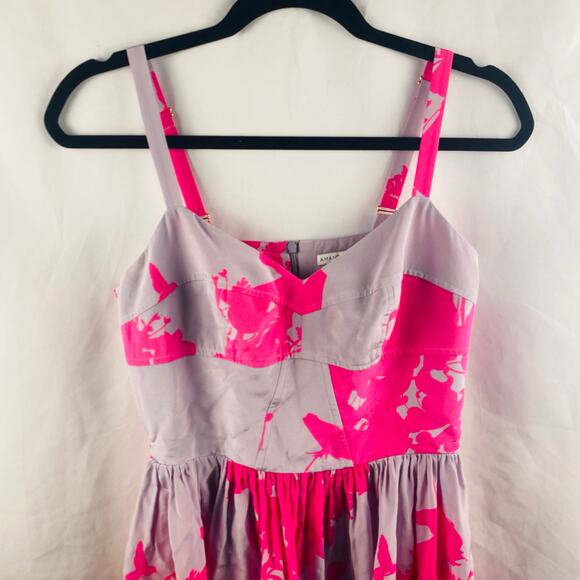 Anthropologie Amanda Uprichard Silk Unicorn Dreams Pink Lavender Dress Medium‎ - Picture 3 of 10